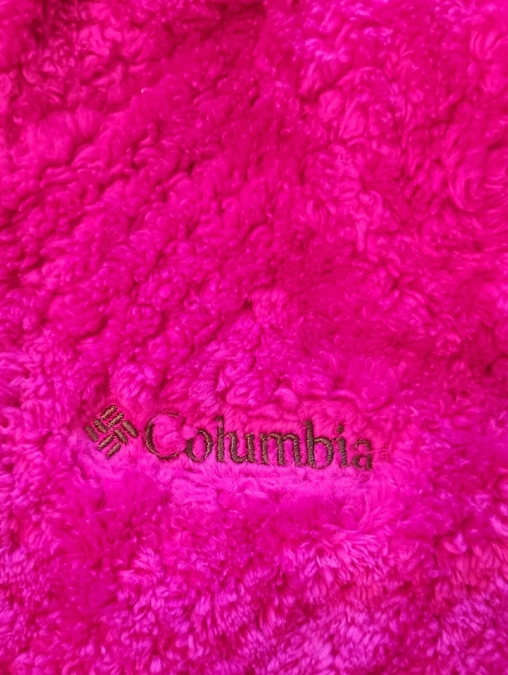 Columbia Fushia Fleece Zip Up Jacket Large 14 16